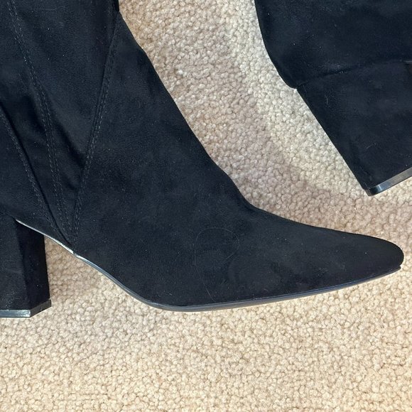 MARC FISHER Boots Size 11M Black Suede OKUN Over the Knee Tie Back MSRP $249.00 - Picture 5 of 7